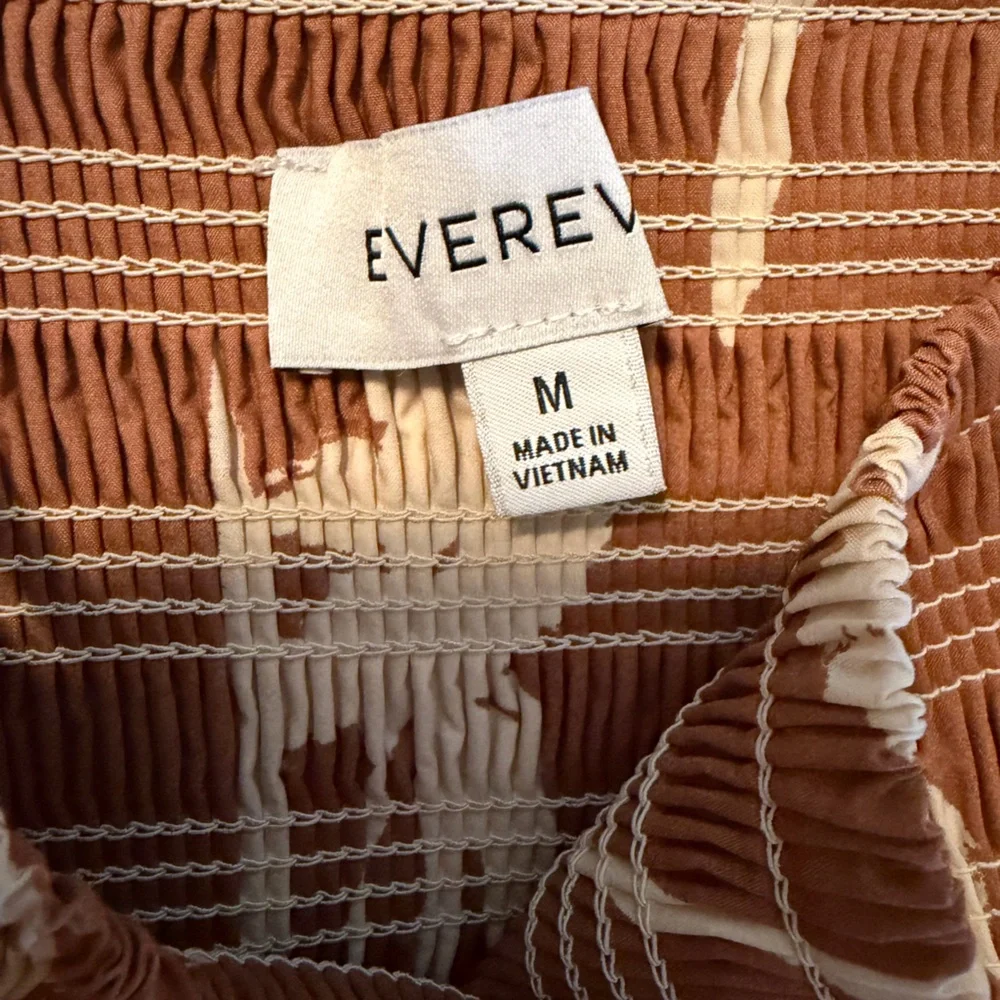 Like new Evereve Cecilia Brown and Cream Floral Midi Dress - Picture 8 of 8